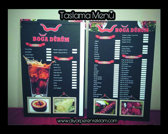 Restaurant & Cafelere Dijital Men&uuml; Taslama Sıvamalı